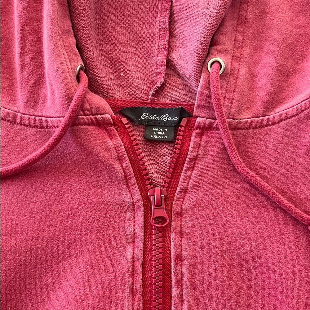 Eddie Bauer Raspberry Half-Zip Sweatshirt - Picture 2 of 3